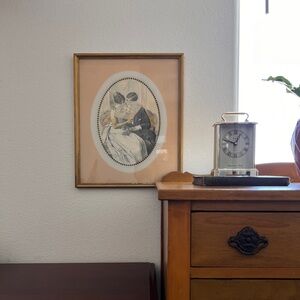 Vintage Framed Rossler Liebesgluck Art 14"x17"